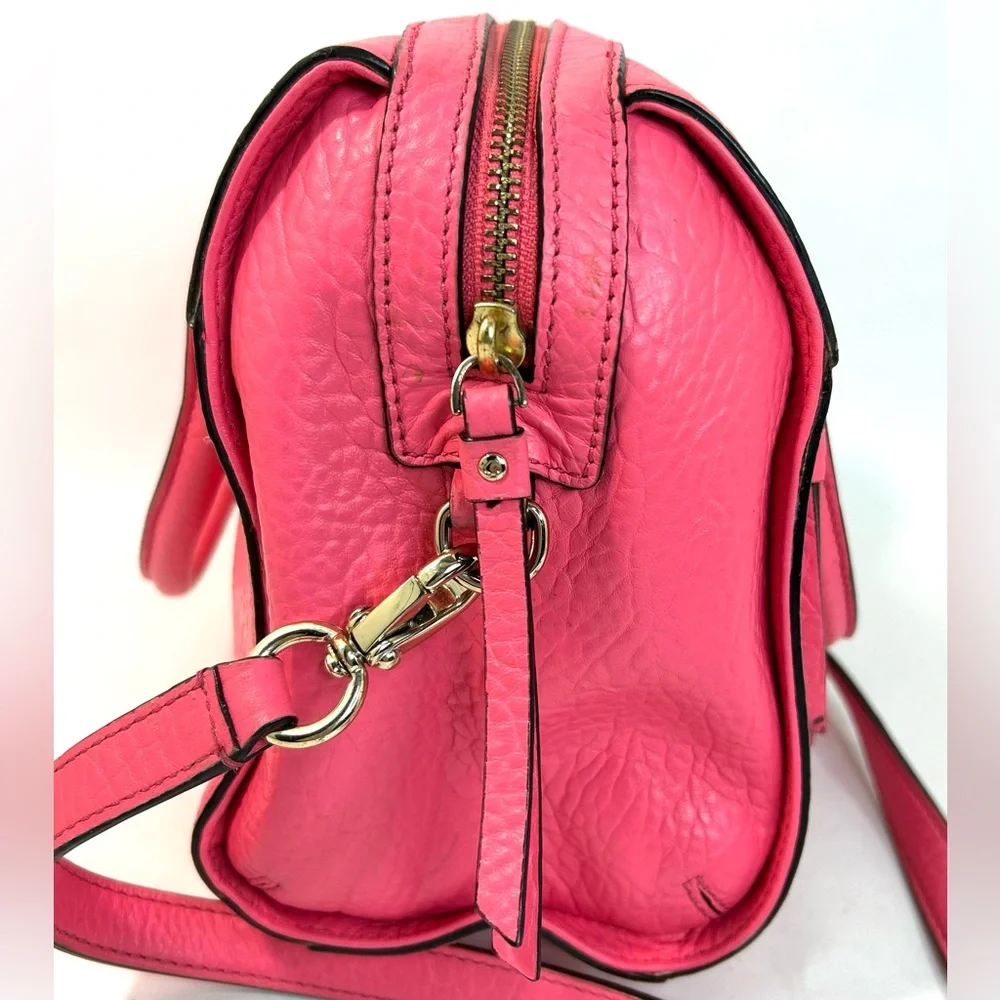 Kate Spade Perri Lane Delaney Bubbles Leather Satchel Crossbody in Peony Pink